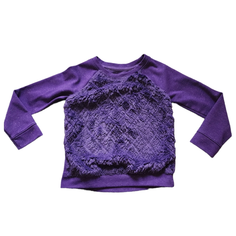 Girl's Faux fur sparkle pullover